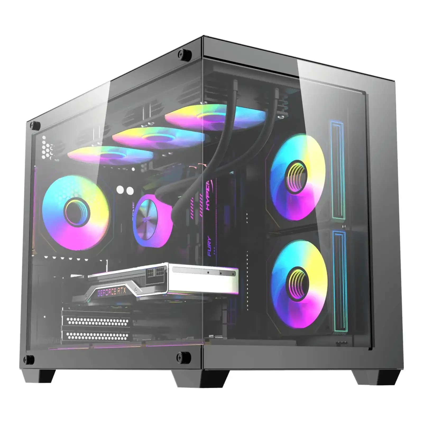 Корпус для комп'ютера DARK FLASH B275 PRO mATX без блока живлення, чорний (B275 PRO BLACK) UA