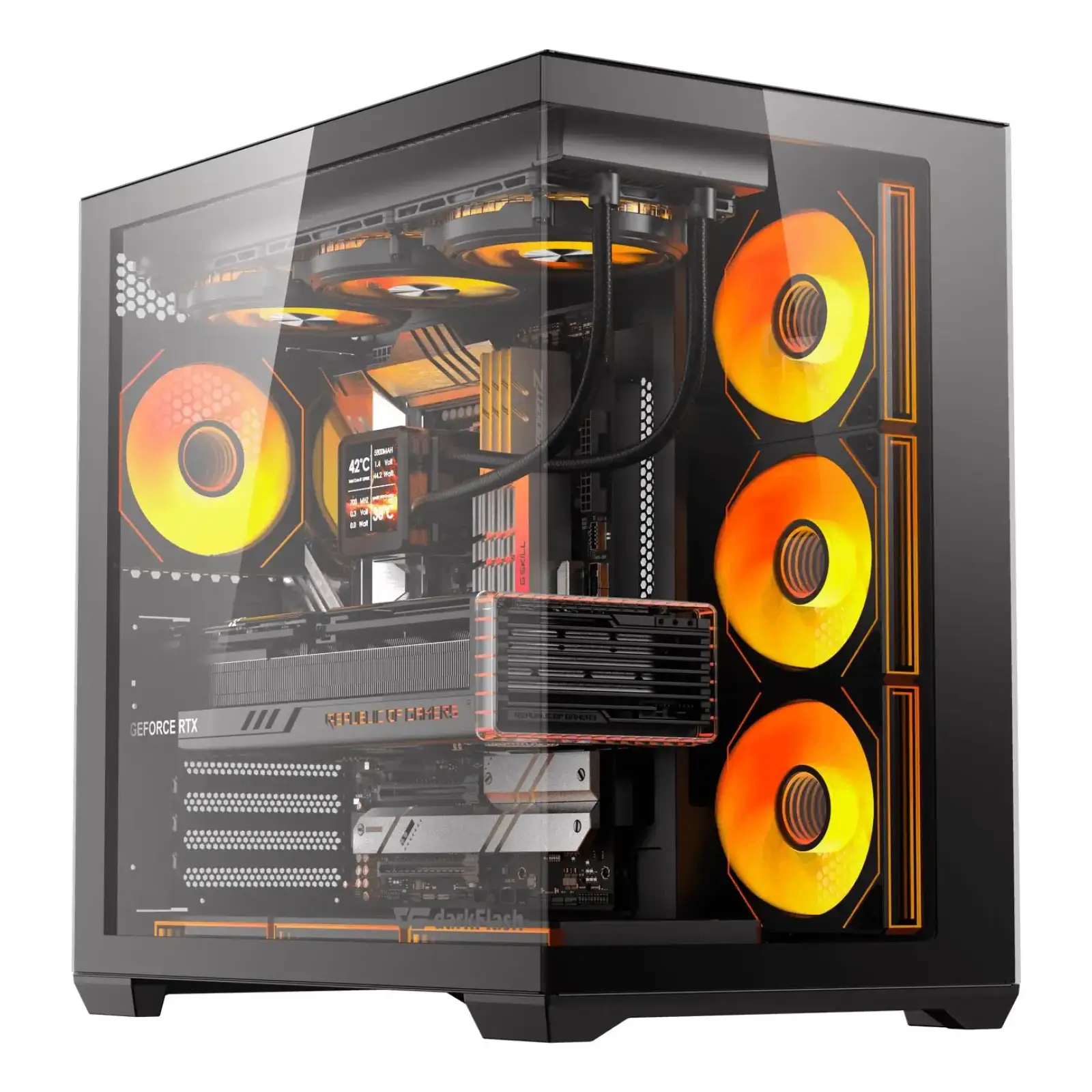 Корпус для комп'ютера DARK FLASH C280 EATX без блока живлення, чорний (C280 BLACK) UA