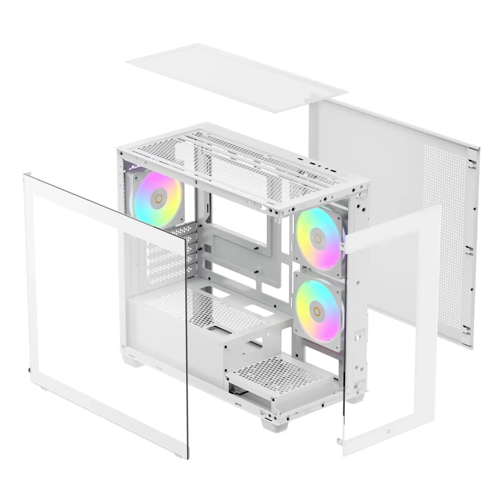Корпус для комп'ютера MATX W/O PSU GAMMA C52 WH ARGB (GAMMA-C52-WHD300XX-GL) OCYPUS UA