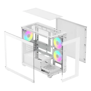 Корпус для комп'ютера MATX W/O PSU GAMMA C52 WH ARGB (GAMMA-C52-WHD300XX-GL) OCYPUS UA