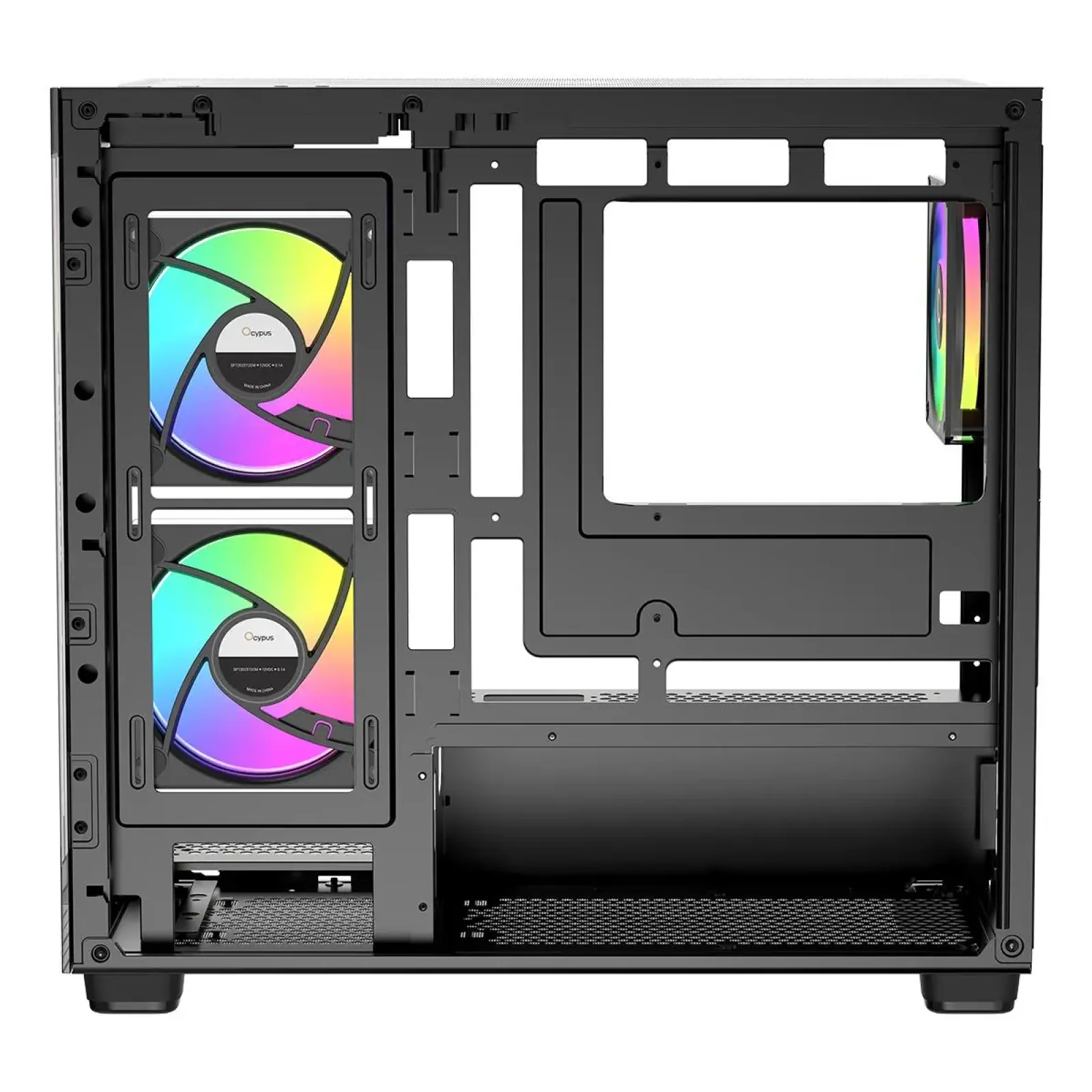 Корпус для комп'ютера MATX W/O PSU GAMMA C52 BK ARGB (GAMMA-C52-BKD300XX-GL) OCYPUS UA