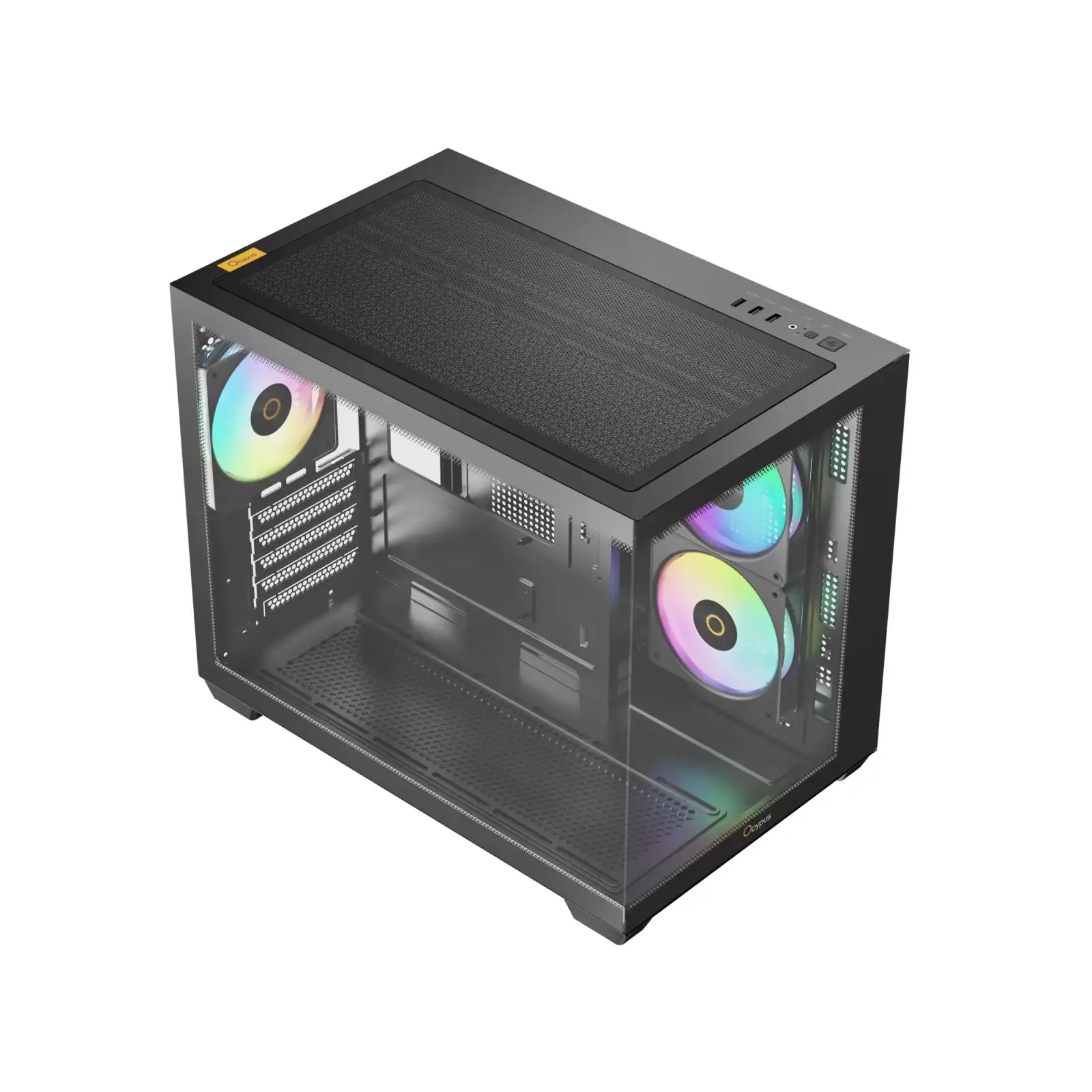 Корпус для комп'ютера MATX W/O PSU GAMMA C54 ARGB чорний (GAMMA-C54-BKD300XX-GL) OCYPUS UA
