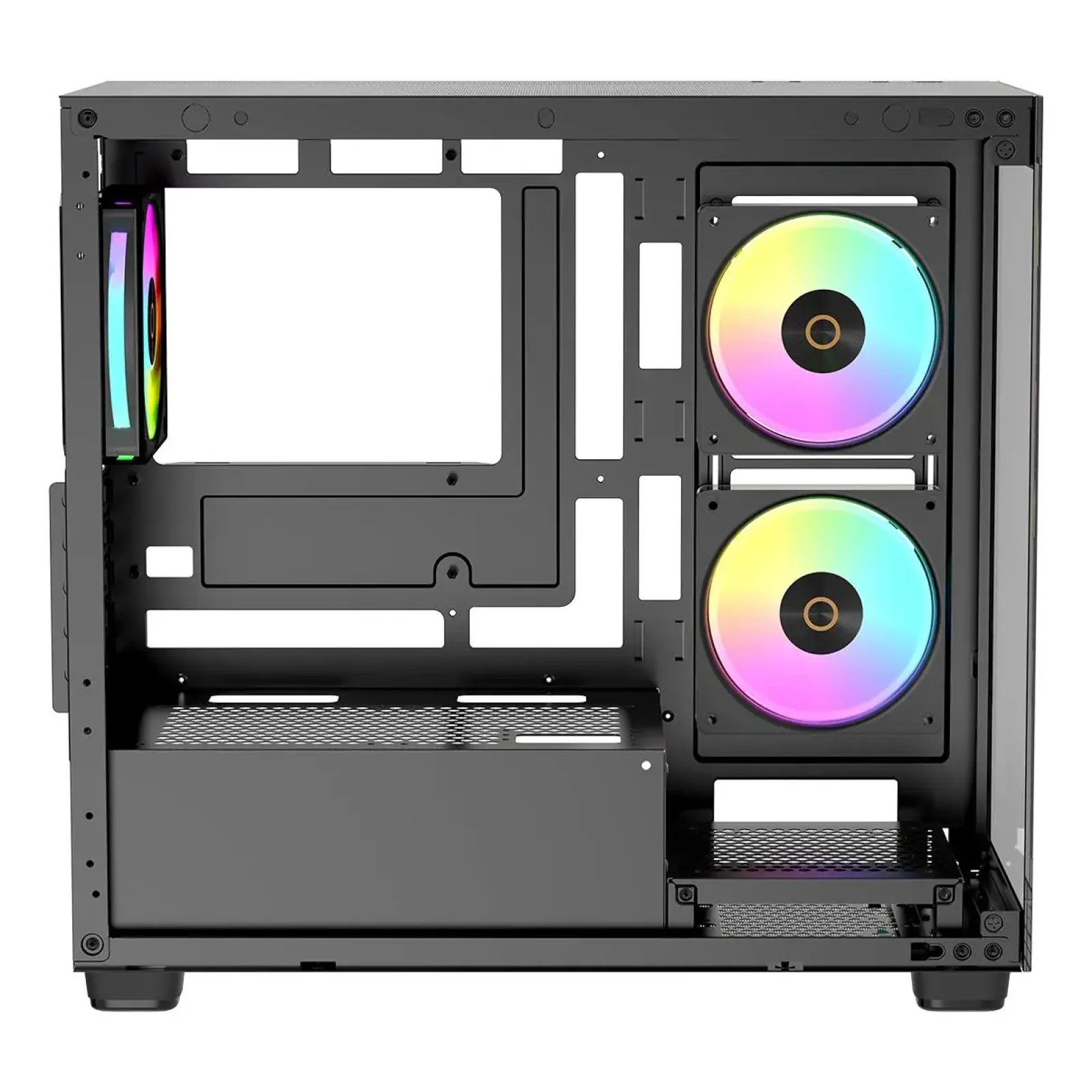 Корпус для комп'ютера MATX W/O PSU GAMMA C52 BK ARGB (GAMMA-C52-BKD300XX-GL) OCYPUS UA