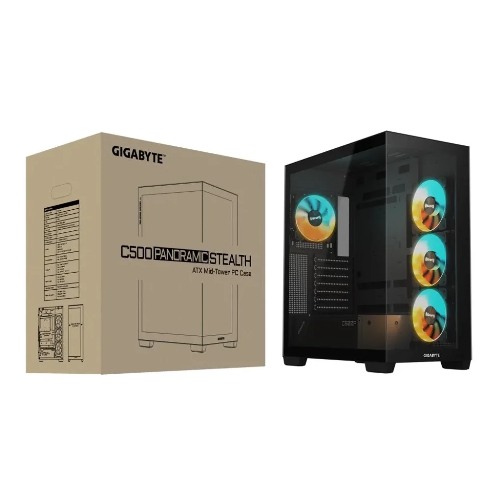Корпус ATX W/O PSU GB-C500P ST BLACK GIGABYTE UA