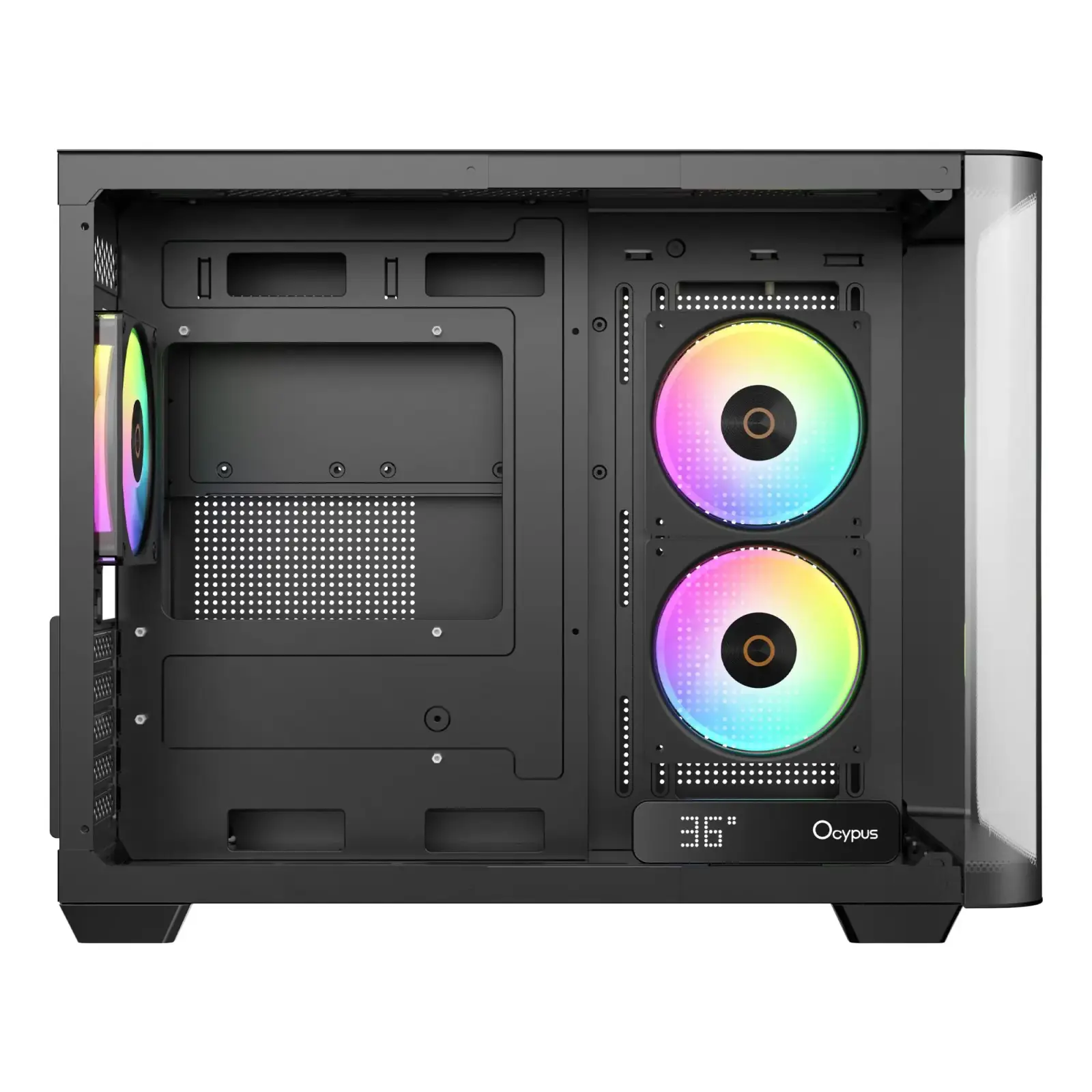 Корпус для комп'ютера IOTA C50 BK CURVE ARGB DIGITAL (IOTA-C50-BKD300CD-GL) OCYPUS UA