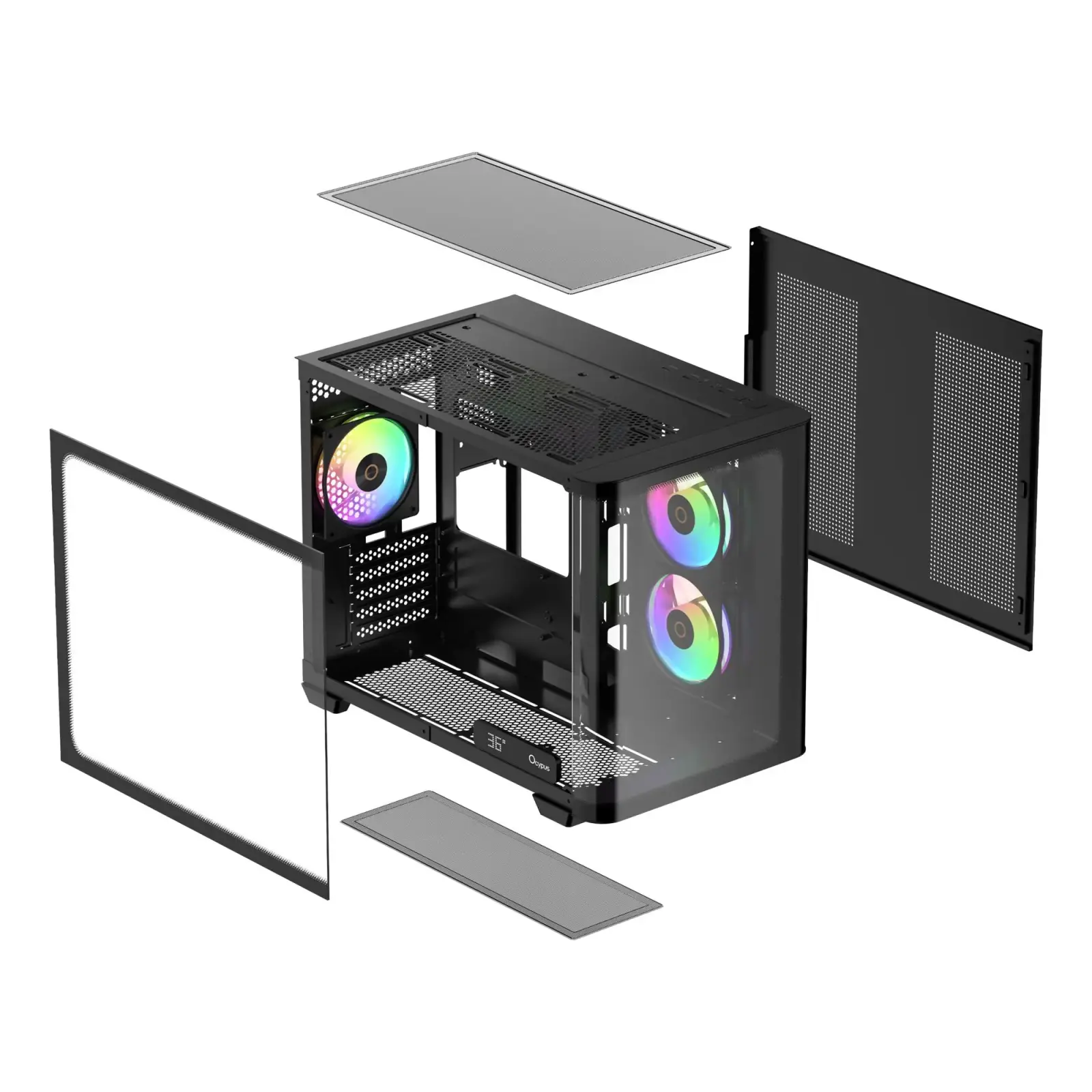 Корпус для комп'ютера IOTA C50 BK CURVE ARGB DIGITAL (IOTA-C50-BKD300CD-GL) OCYPUS UA