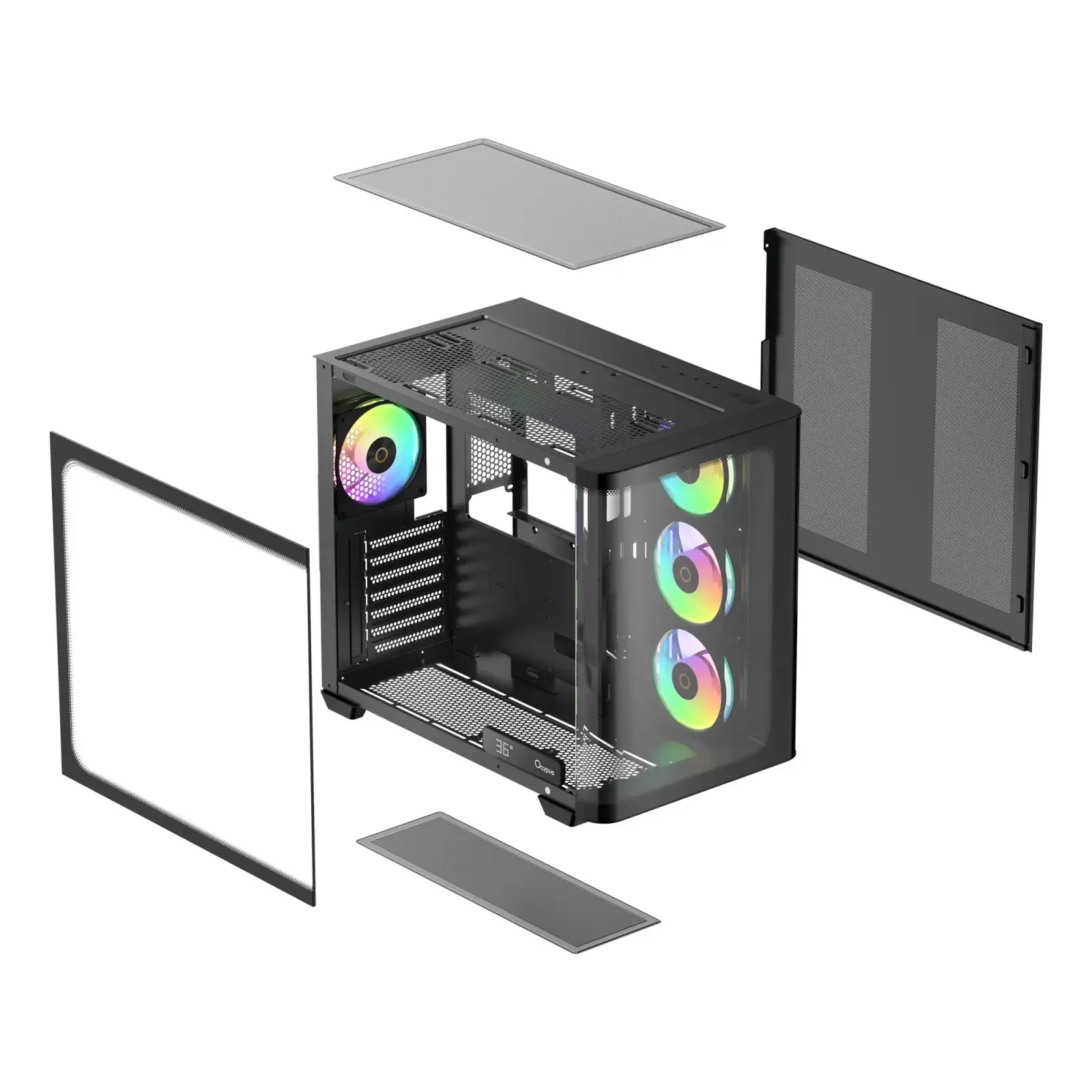 Корпус для комп'ютера IOTA C70 BK CURVE ARGB DIGITAL (IOTA-C70-BKD400CD-GL) OCYPUS UA