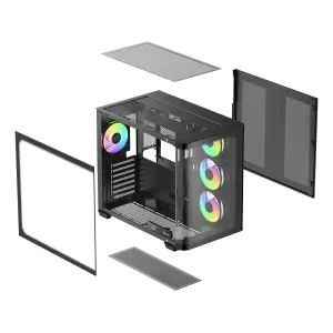 Корпус для комп'ютера IOTA C70 BK CURVE ARGB DIGITAL (IOTA-C70-BKD400CD-GL) OCYPUS UA