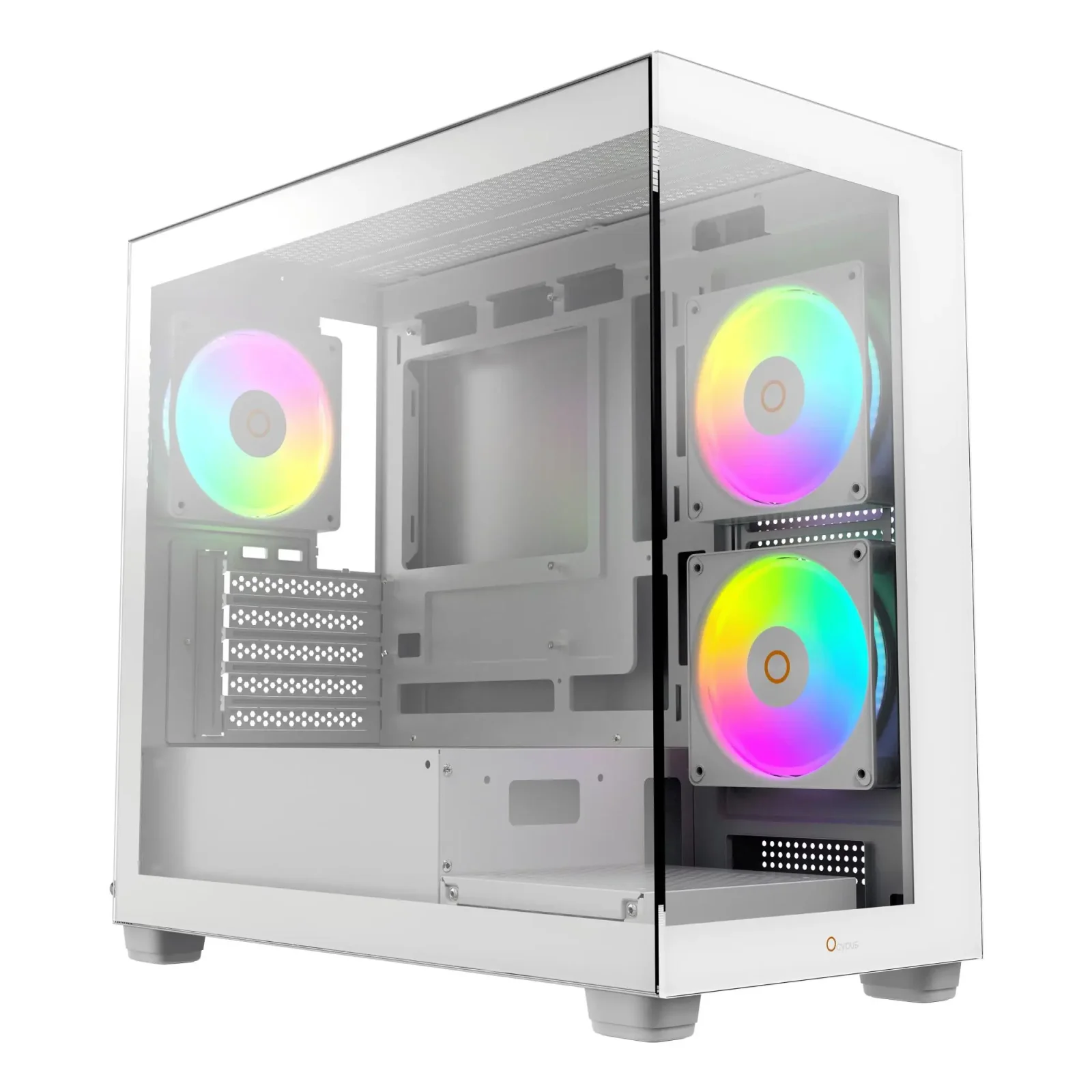 Корпус для комп'ютера MATX W/O PSU GAMMA C52 WH ARGB (GAMMA-C52-WHD300XX-GL) OCYPUS UA