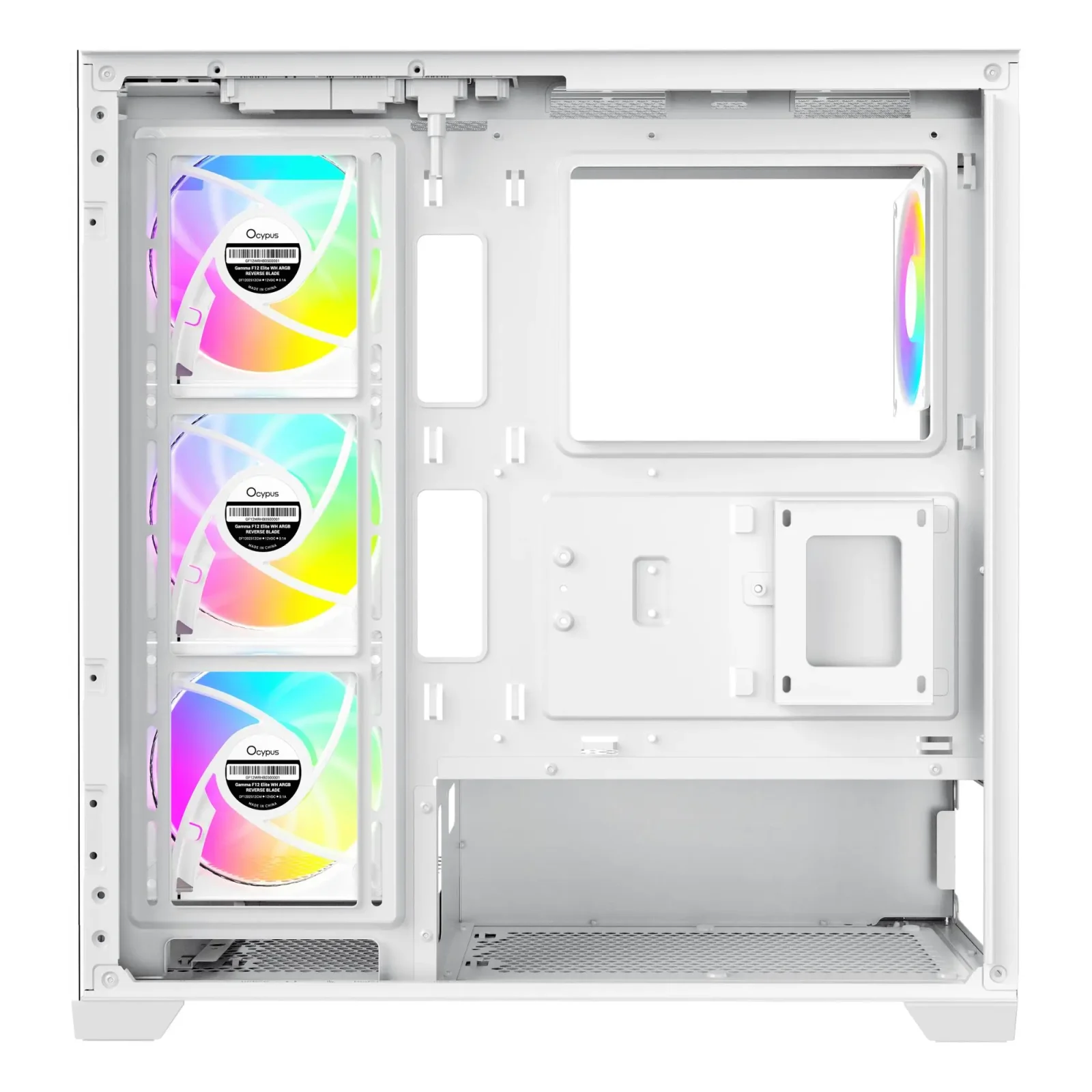 Корпус для комп'ютера ATX W/O PSU GAMMA C72 WH ARGB (GAMMA-C72-WHD400XX-GL) OCYPUS UA