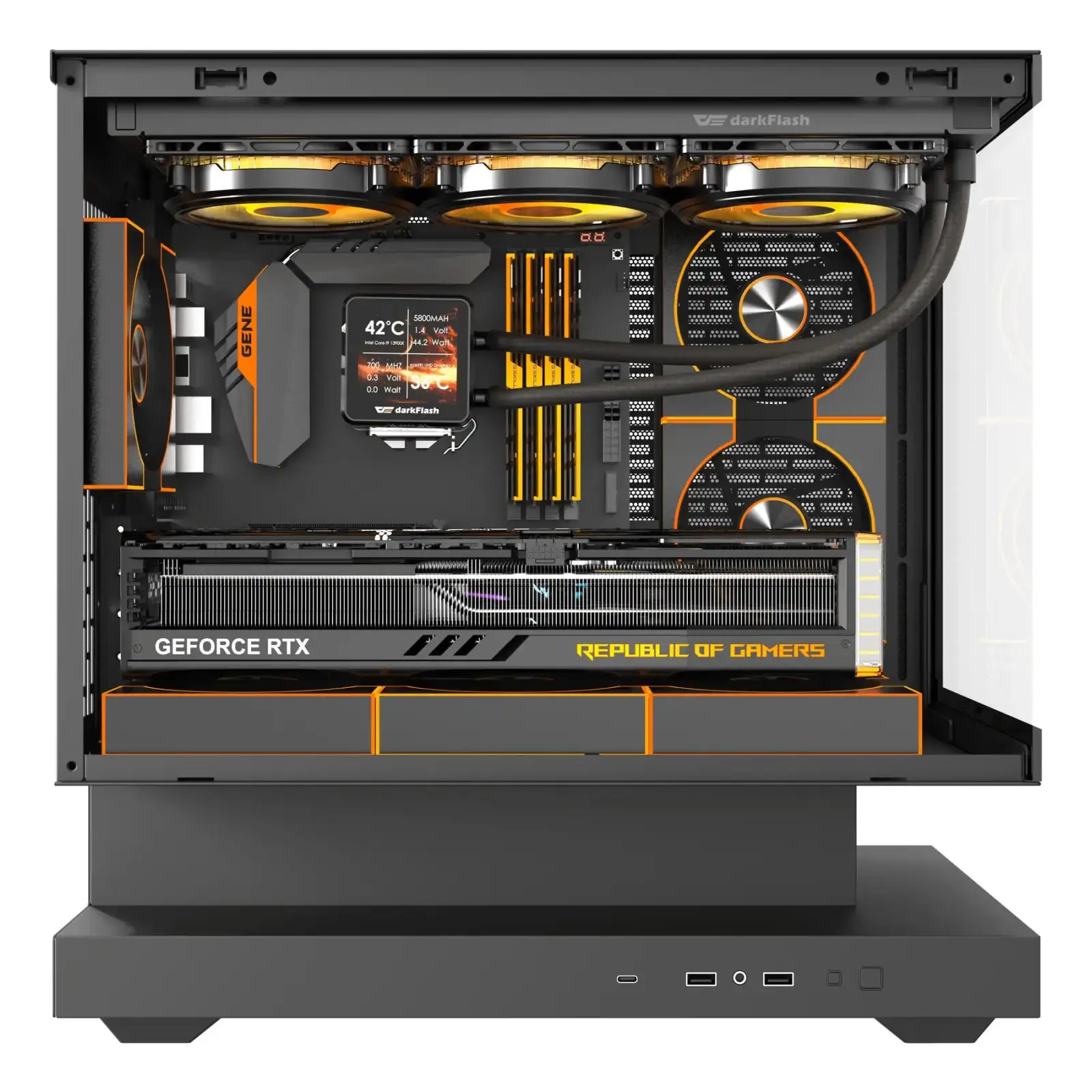 Корпус для комп'ютера MATX W/O PSU F1 BLACK DARK FLASH UA