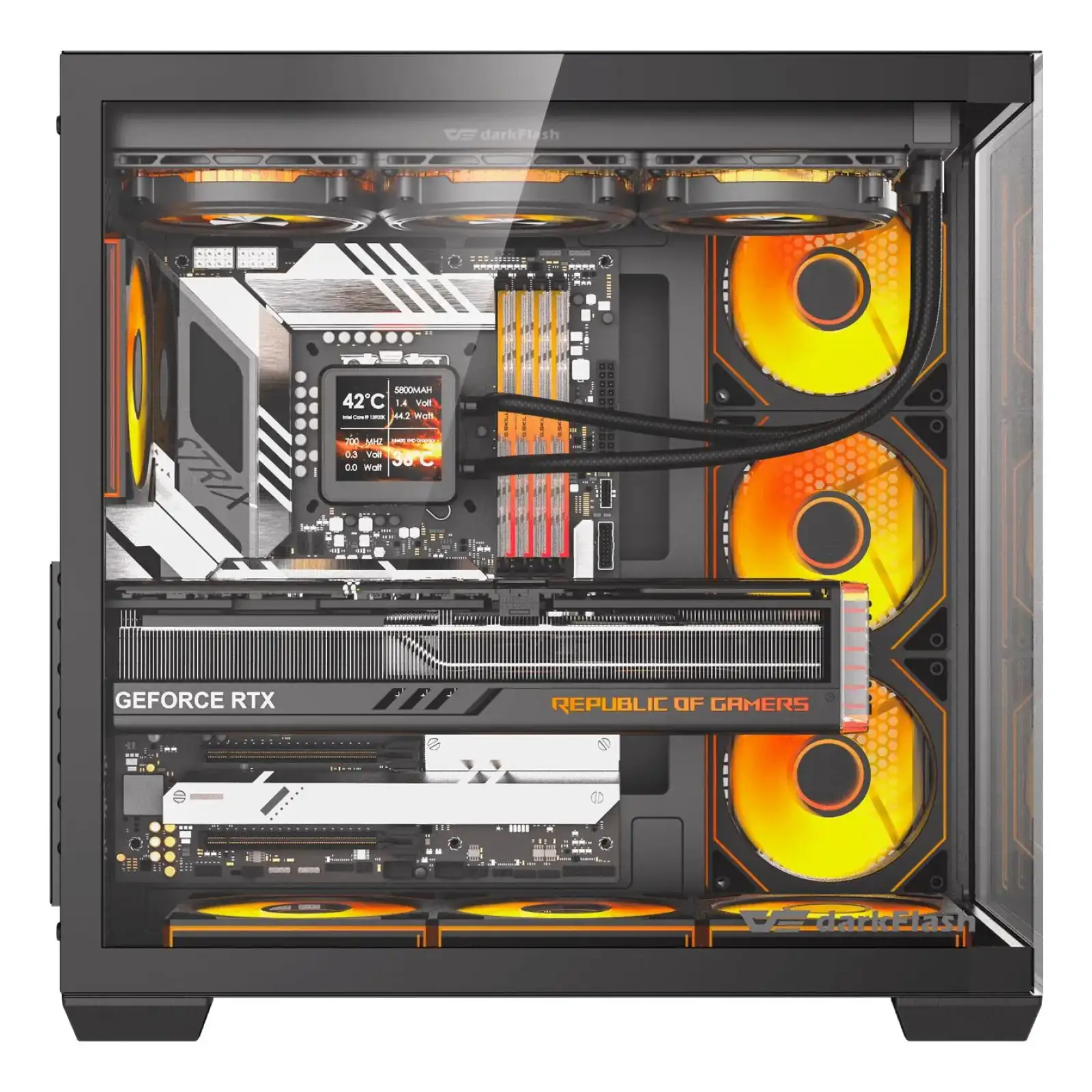 Корпус для комп'ютера DARK FLASH C280 EATX без блока живлення, чорний (C280 BLACK) UA