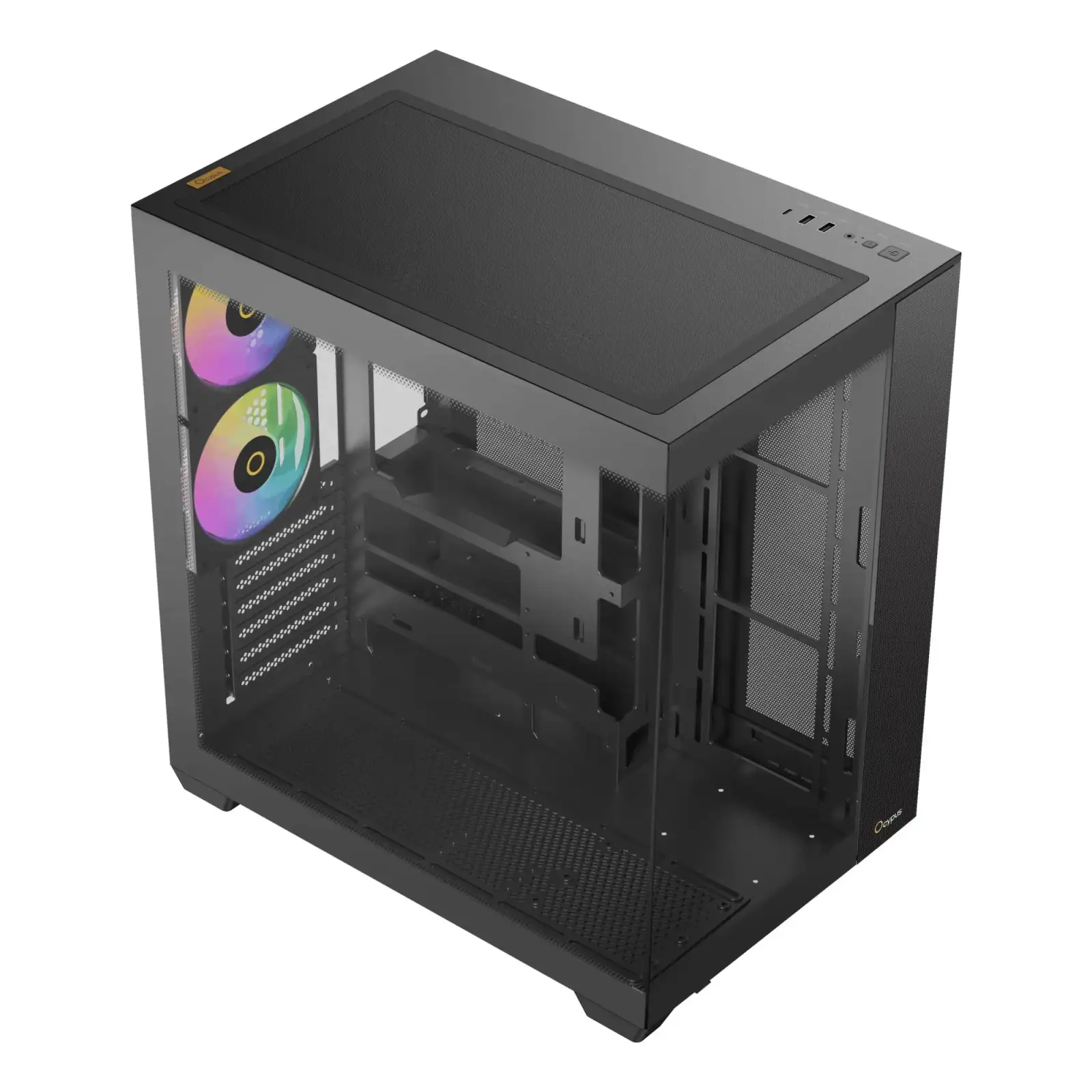 Корпус для комп'ютера ATX W/O PSU DELTA C74 ARGB чорний (DELTA-C74-BKD200XX-GL) OCYPUS UA