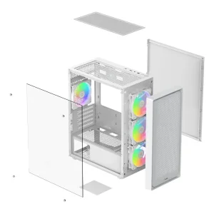 Корпус для комп'ютера MATX W/O PSU GAMMA C50 WH ARGB (GAMMA-C50-WHG400XX-GL) OCYPUS UA