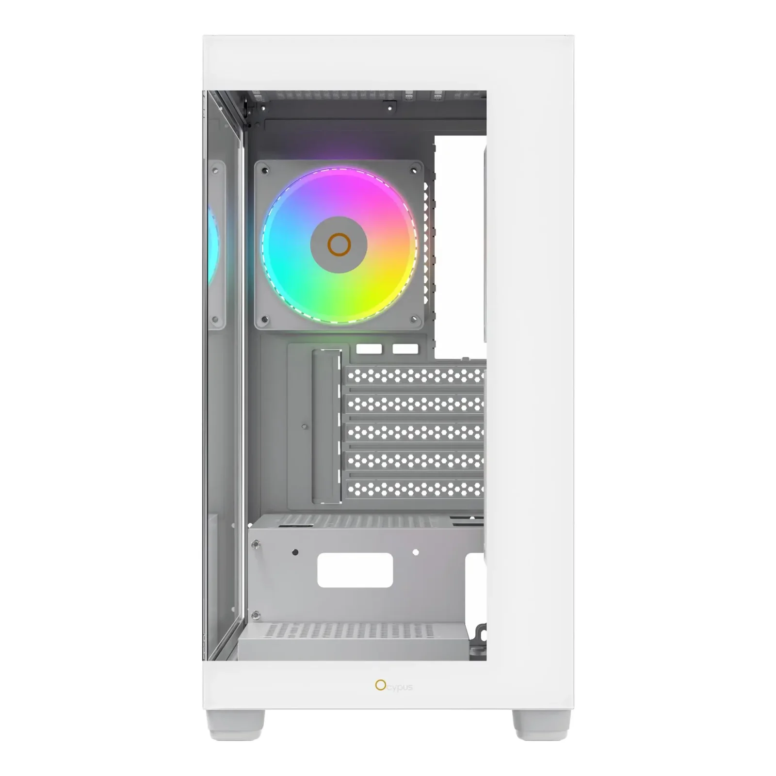 Корпус для комп'ютера MATX W/O PSU GAMMA C52 WH ARGB (GAMMA-C52-WHD300XX-GL) OCYPUS UA