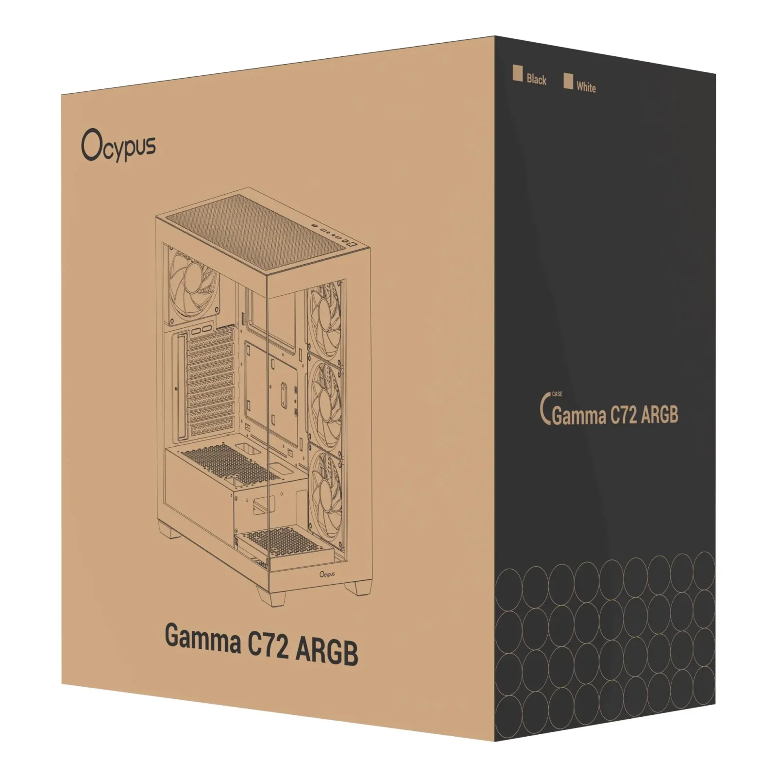Корпус для комп'ютера ATX W/O PSU GAMMA C72 BK ARGB (GAMMA-C72-BKD400XX-GL) OCYPUS UA