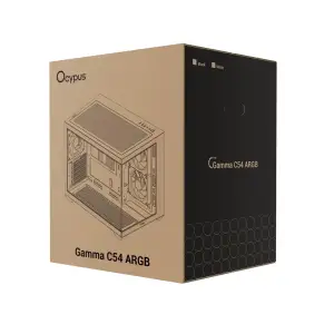 Корпус для комп'ютера MATX W/O PSU GAMMA C54 ARGB чорний (GAMMA-C54-BKD300XX-GL) OCYPUS UA