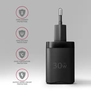 МЗП AXAGON ACU-PQ30, QC3.0,4.0/AFC/FCP/PPS/Apple + PD type-C, 30W, Чорний UA