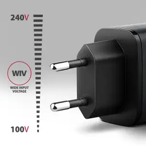 МЗП з дисплеєм AXAGON ACU-PQ67D, 2x port (USB + USB-C), PD3.0/QC4+/PPS/Apple, 67W, сірий UA