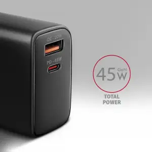 СЗУ AXAGON ACU-PQ45, QC3.0,4.0/AFC/FCP/PPS/Apple + PD type-C, 45W, Чорний UA