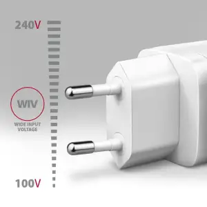 МЗП AXAGON ACU-PQ30W, QC3.0,4.0/AFC/FCP/PPS/Apple + PD type-C, 30W, Білий UA