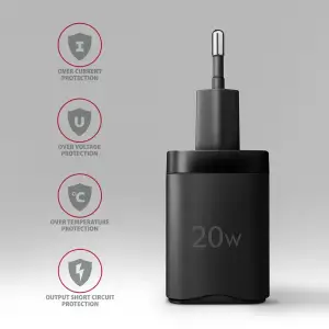 МЗП AXAGON ACU-PQ20, QC3.0/AFC/FCP + PD type-C, 20W, Чорний UA