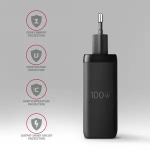 СЗУ AXAGON ACU-DPQ100, 3x port (USB + dual USB-C), PD3.0/QC4+/PPS/Apple, 100W, Чорний UA