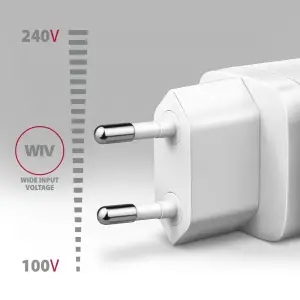 МЗП AXAGON ACU-PQ20W, QC3.0/AFC/FCP + PD type-C, 20W, Білий UA