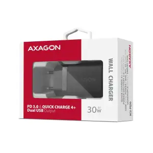 МЗП AXAGON ACU-PQ30, QC3.0,4.0/AFC/FCP/PPS/Apple + PD type-C, 30W, Чорний UA