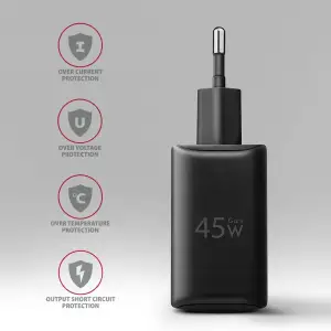 СЗУ AXAGON ACU-PQ45, QC3.0,4.0/AFC/FCP/PPS/Apple + PD type-C, 45W, Чорний UA