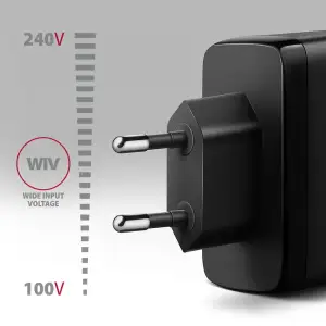 СЗУ AXAGON ACU-DPQ100, 3x port (USB + dual USB-C), PD3.0/QC4+/PPS/Apple, 100W, Чорний UA