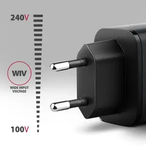 МЗП AXAGON ACU-PQ67, 2x port (USB + USB-C), PD3.0/QC4+/PPS/Apple, 67W, сірий UA