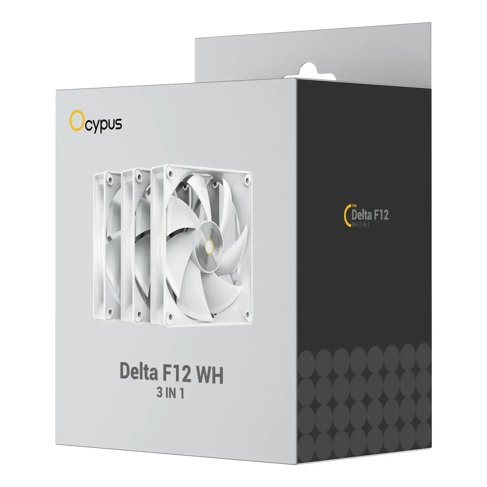 Набір із трьох вентиляторів для корпусу 120MM DELTA F12 3 IN 1 білий (DELTA-F12-WH3NM00X-GL) OCYPUS UA