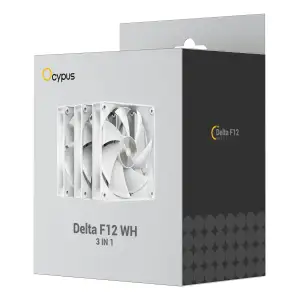 Набір із трьох вентиляторів для корпусу 120MM DELTA F12 3 IN 1 білий (DELTA-F12-WH3NM00X-GL) OCYPUS UA