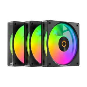 Набір із трьох вентиляторів для корпусу 120MM GAMMA F12 ELITE BK ARGB 3 IN 1 (GAMMA-F12-BK3AM00E-GL) OCYPUS UA
