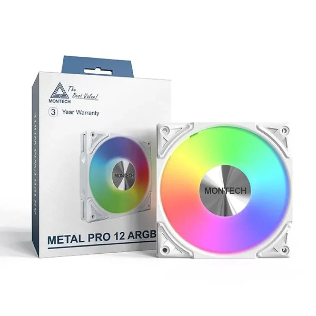 Корпусний вентилятор 120MM METAL PRO 12 ARGB PWM WHITE MONTECH UA