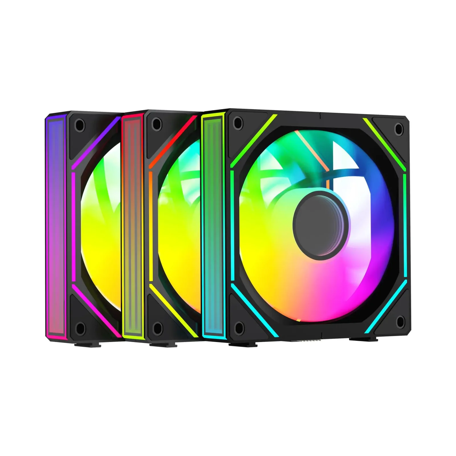 Набір із трьох вентиляторів для корпусу 120MM GAMMA F12 UNI BK ARGB REVERSE BLADE 3 IN 1 (GAMMA-F12-BK3AM01U-GL) OCYPUS UA
