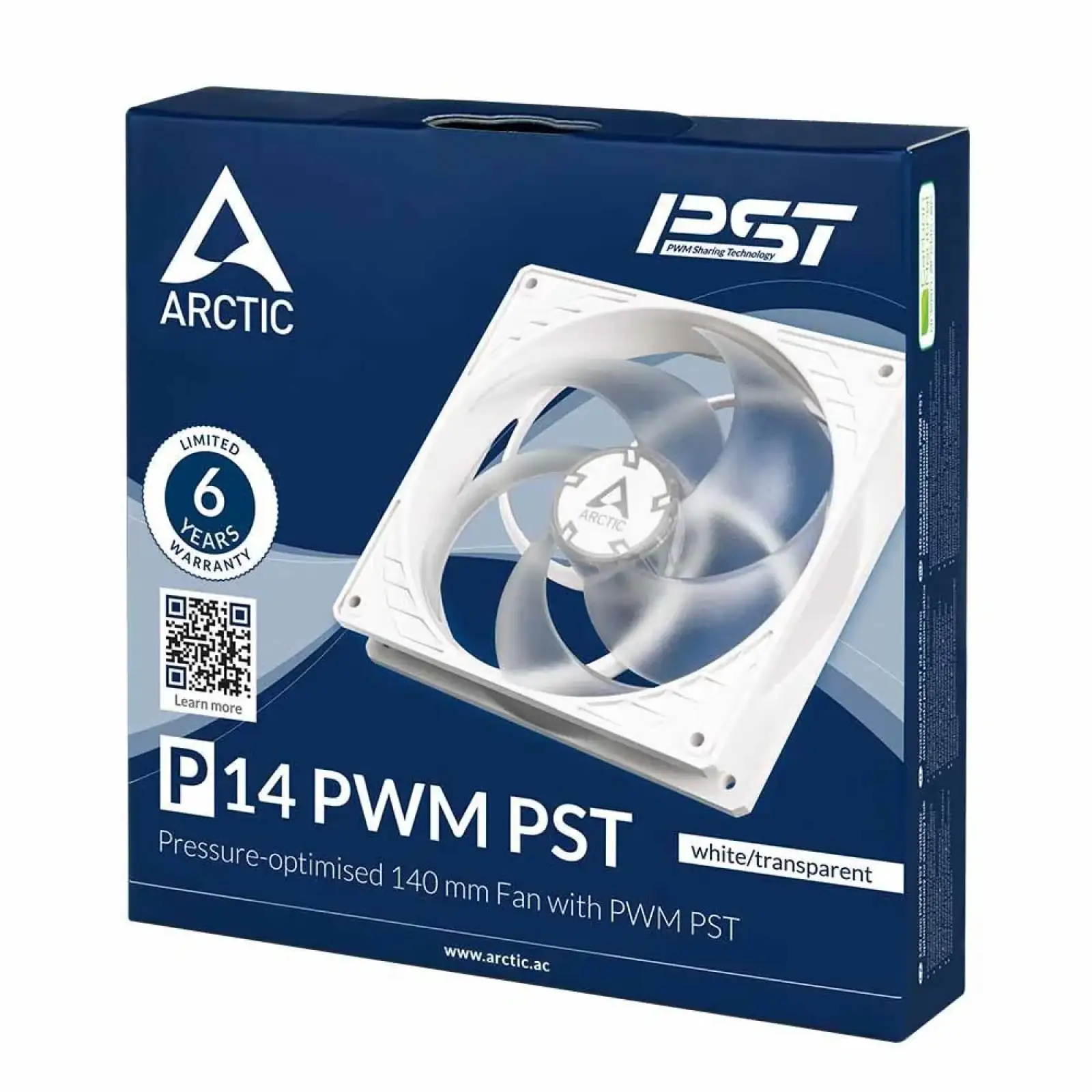 Корпусный вентилятор Arctic P14 PWM PST White/Transparent (ACFAN00221A) UA
