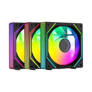 Набір із трьох вентиляторів для корпусу 120MM GAMMA F12 UNI BK ARGB 3 IN 1 (GAMMA-F12-BK3AM00U-GL) OCYPUS UA
