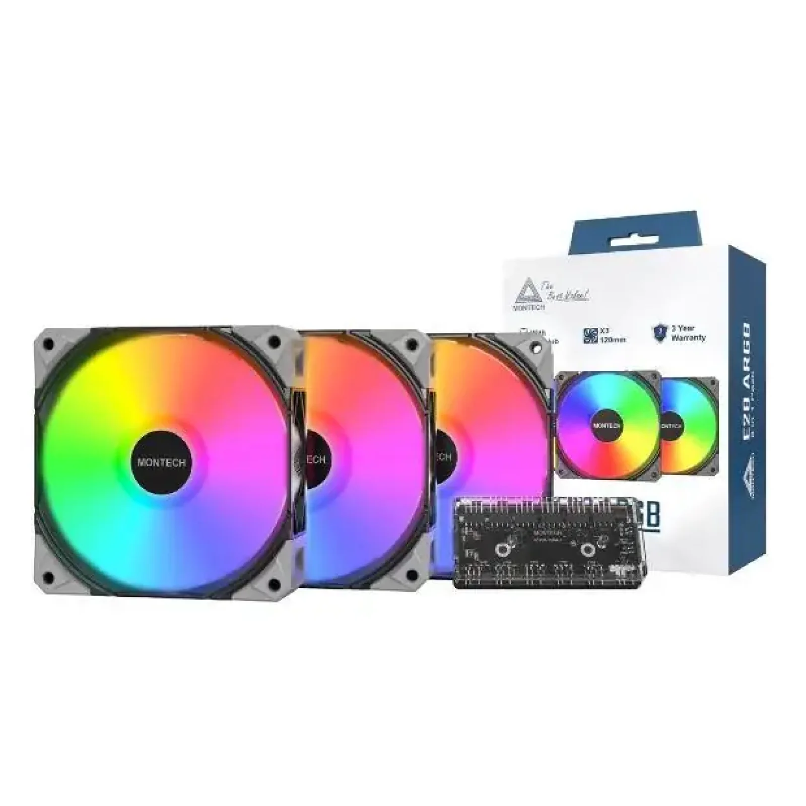 Набір із трьох вентиляторів для корпусу 120MM E28 ARGB 3 PACK (B) MONTECH UA