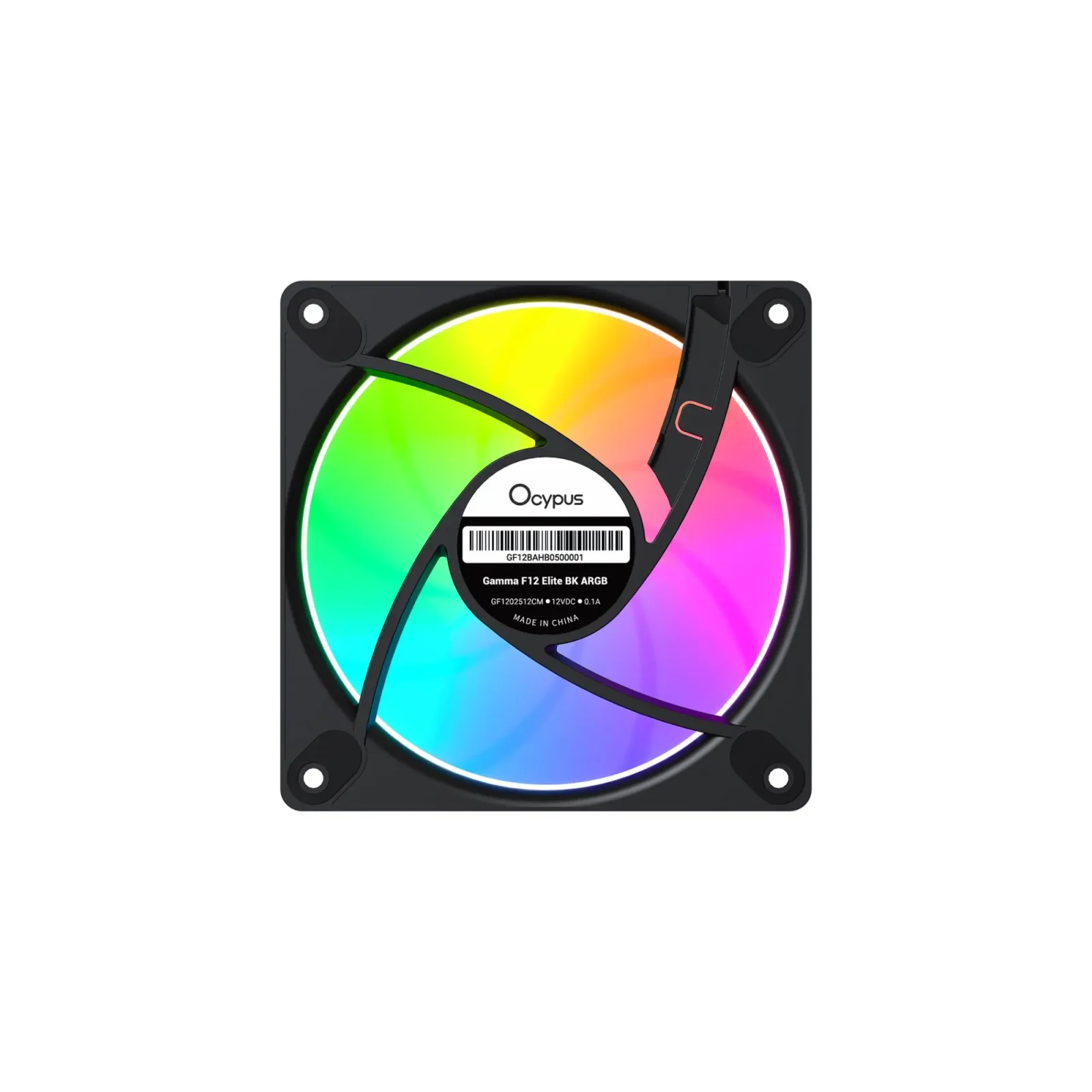 Корпусний вентилятор 120MM GAMMA F12 ELITE BK ARGB (GAMMA-F12-BK1AM00E-GL) OCYPUS UA