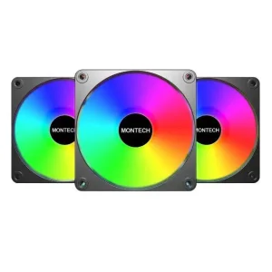 Набір із трьох вентиляторів для корпусу 120MM GF120 V2 ARGB PWM 3I1(B) MONTECH UA
