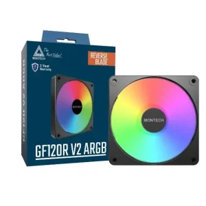 Набір із трьох вентиляторів для корпусу 120MM GF120R V2 ARGB PWM 3I1 (B) MONTECH (GF120R V2 ARGB PWM 3I1(B)) UA