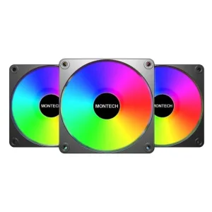 Набір із трьох вентиляторів для корпусу 120MM GF120R V2 ARGB PWM 3I1 (B) MONTECH (GF120R V2 ARGB PWM 3I1(B)) UA