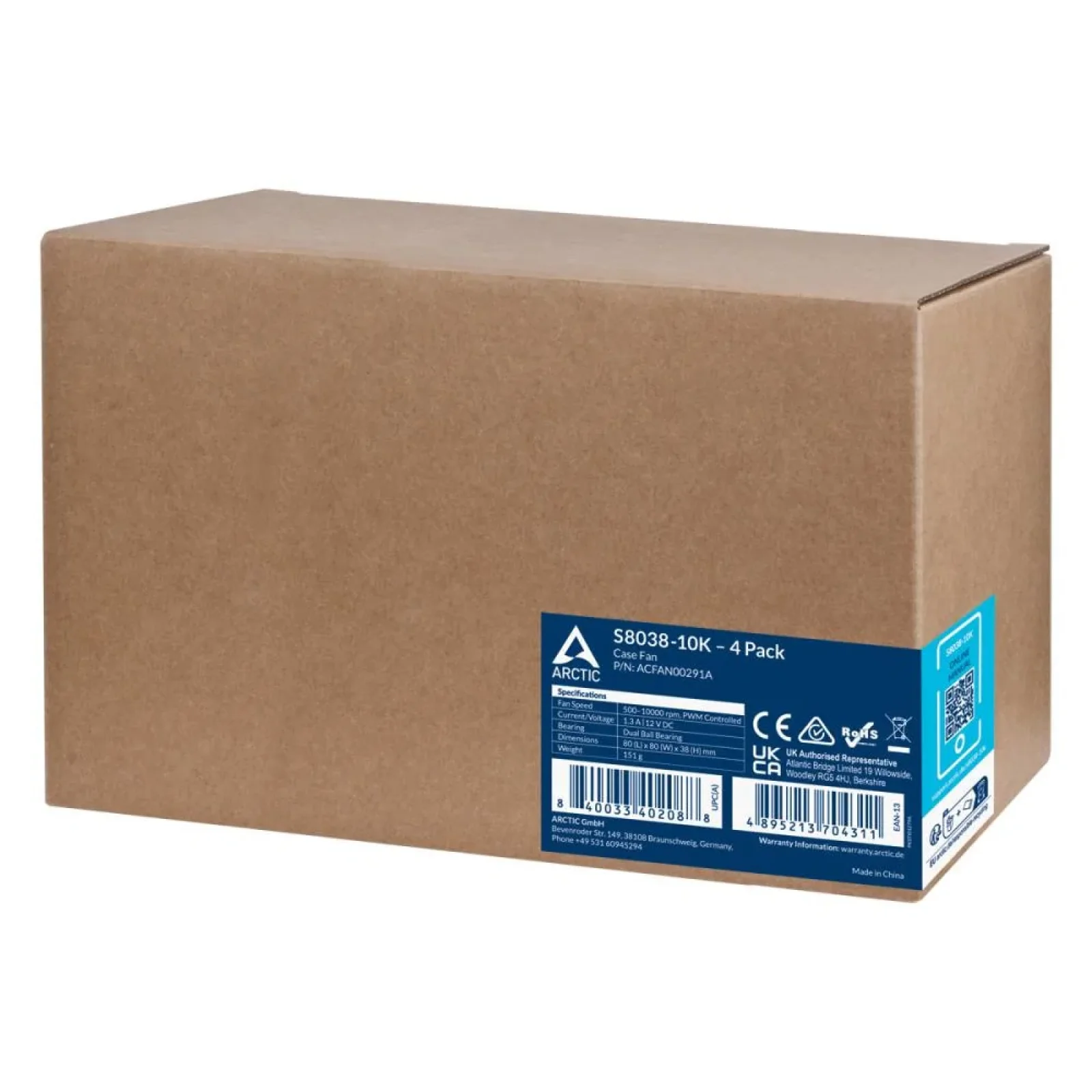 Корпусний вентилятор 80MM S8038-10K 4-PACK ACFAN00291A ARCTIC UA