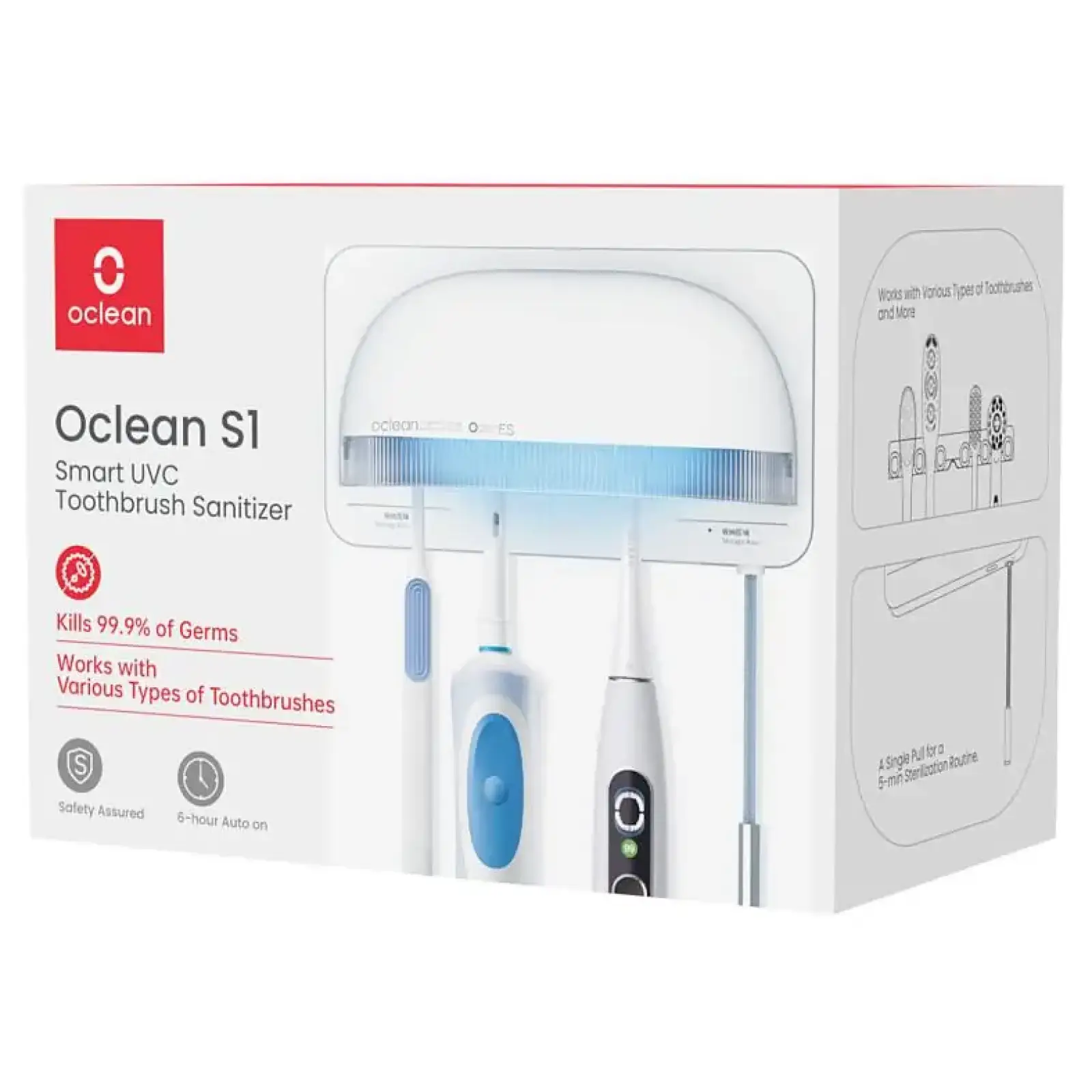 Стерилізатор для зубних щіток Oclean S1 Toothbrush Sanitizer White NEW (6970810552638) UA