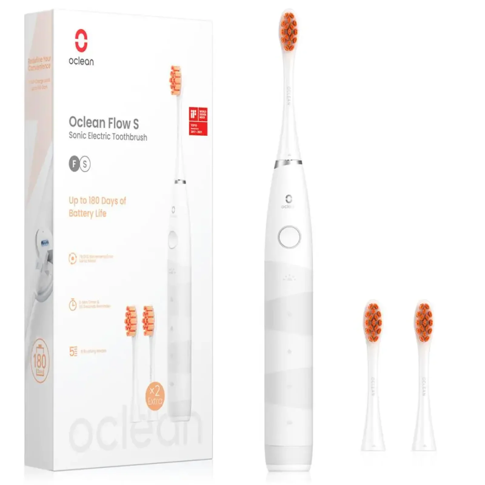 Електрична зубна щітка Oclean Flow S Sonic Electric Toothbrush - White (6970810552959) UA