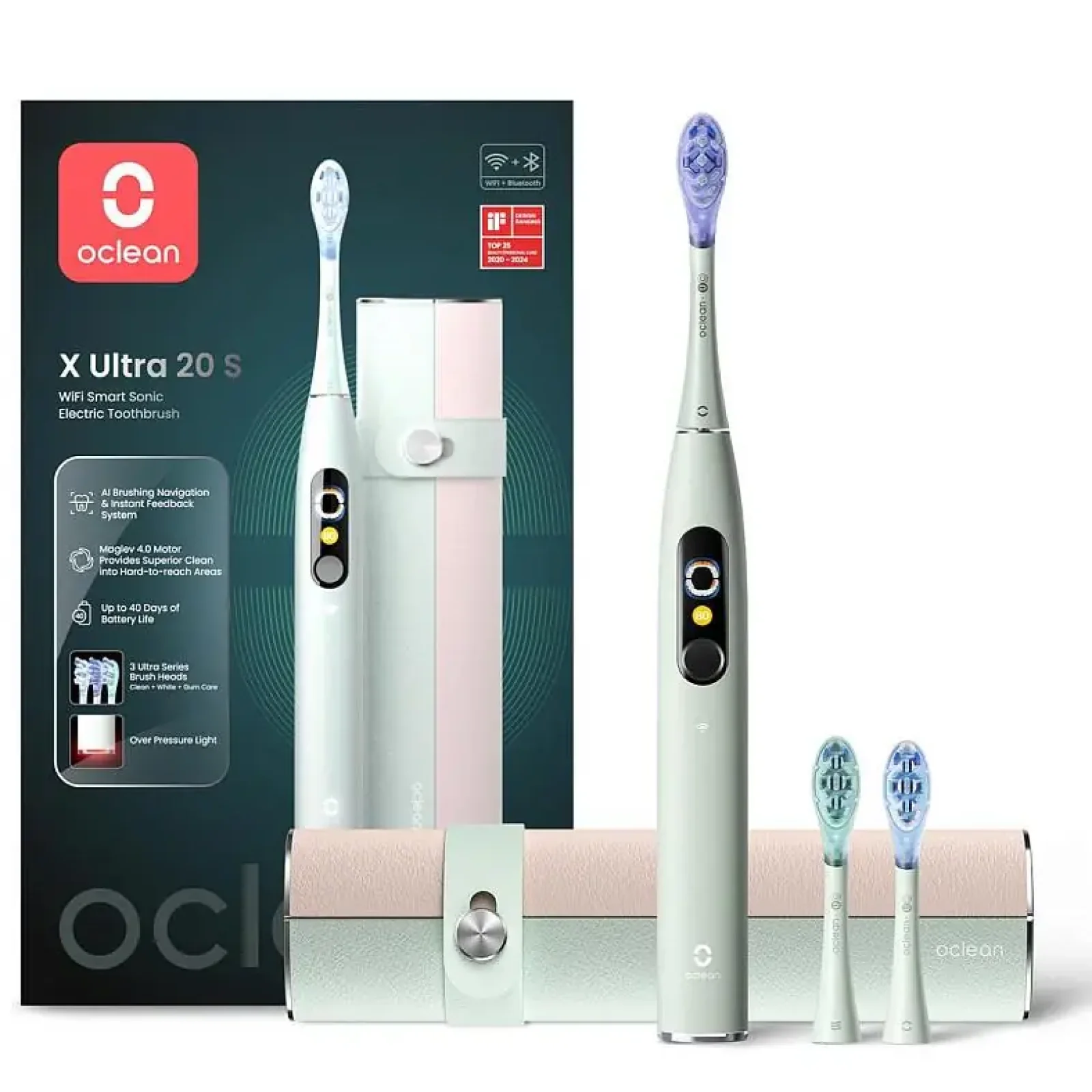 Електрична зубна щітка Oclean X Ultra 20 Set Electric Toothbrush Green (6970810557091) UA