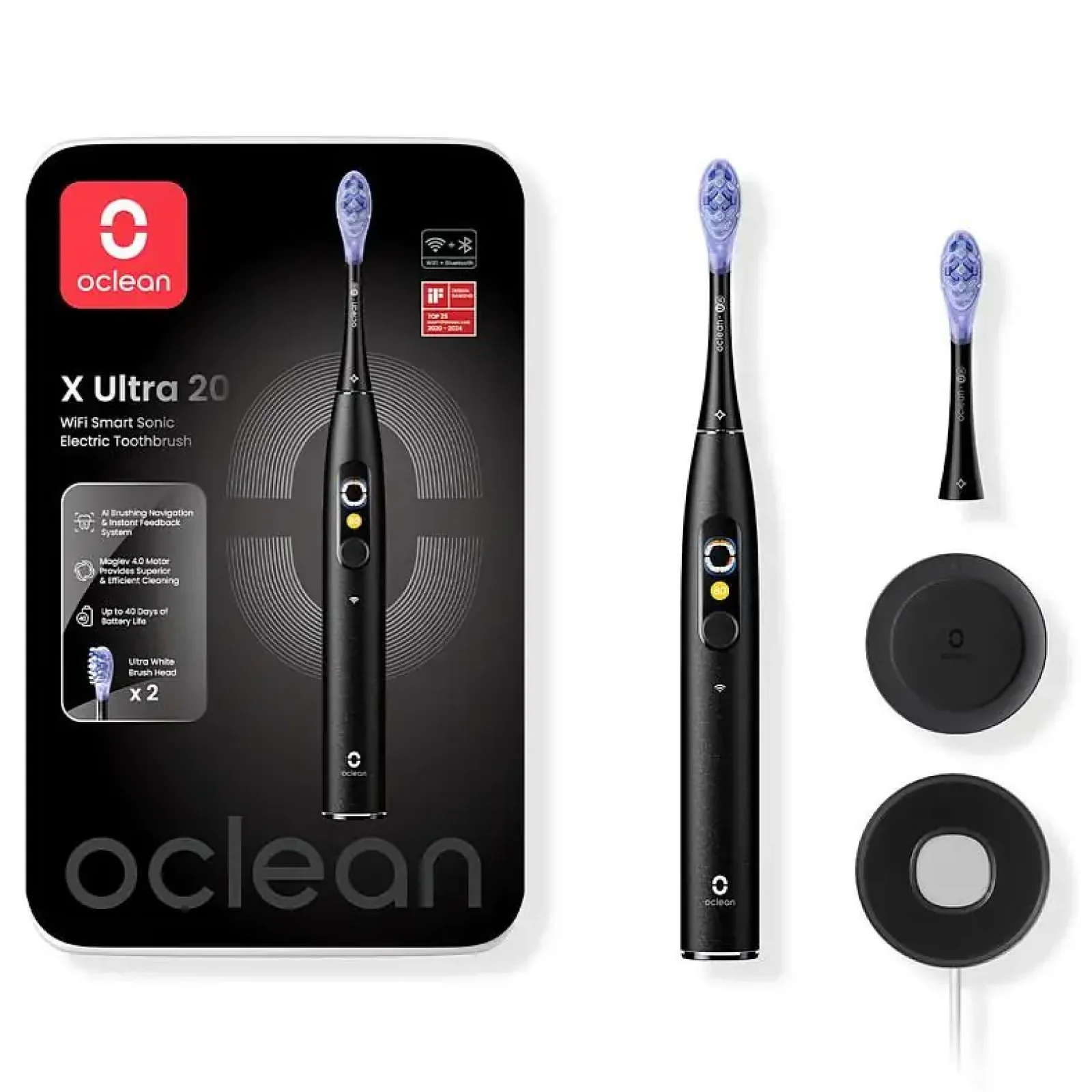 Електрична зубна щітка Oclean X Ultra 20 Electric Toothbrush Black (6970810557121) UA