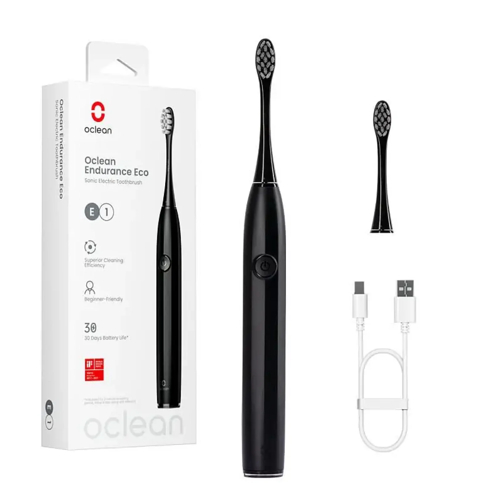 Електрична зубна щітка Oclean Endurance Eco Electric Toothbrush Black (6970810553321) UA
